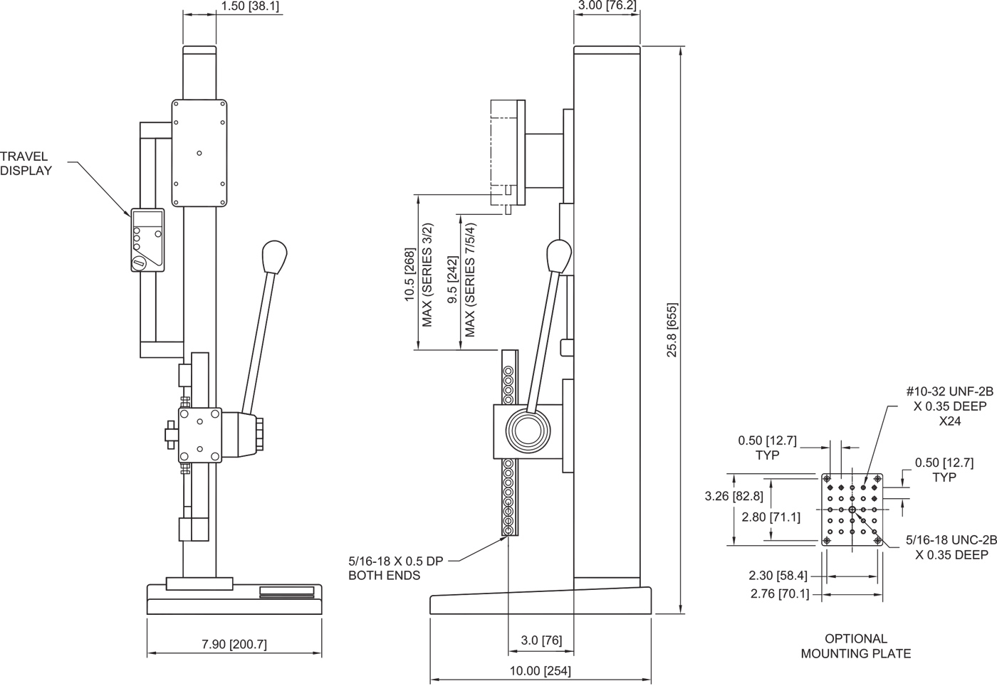 TSA750 dimensional drawing